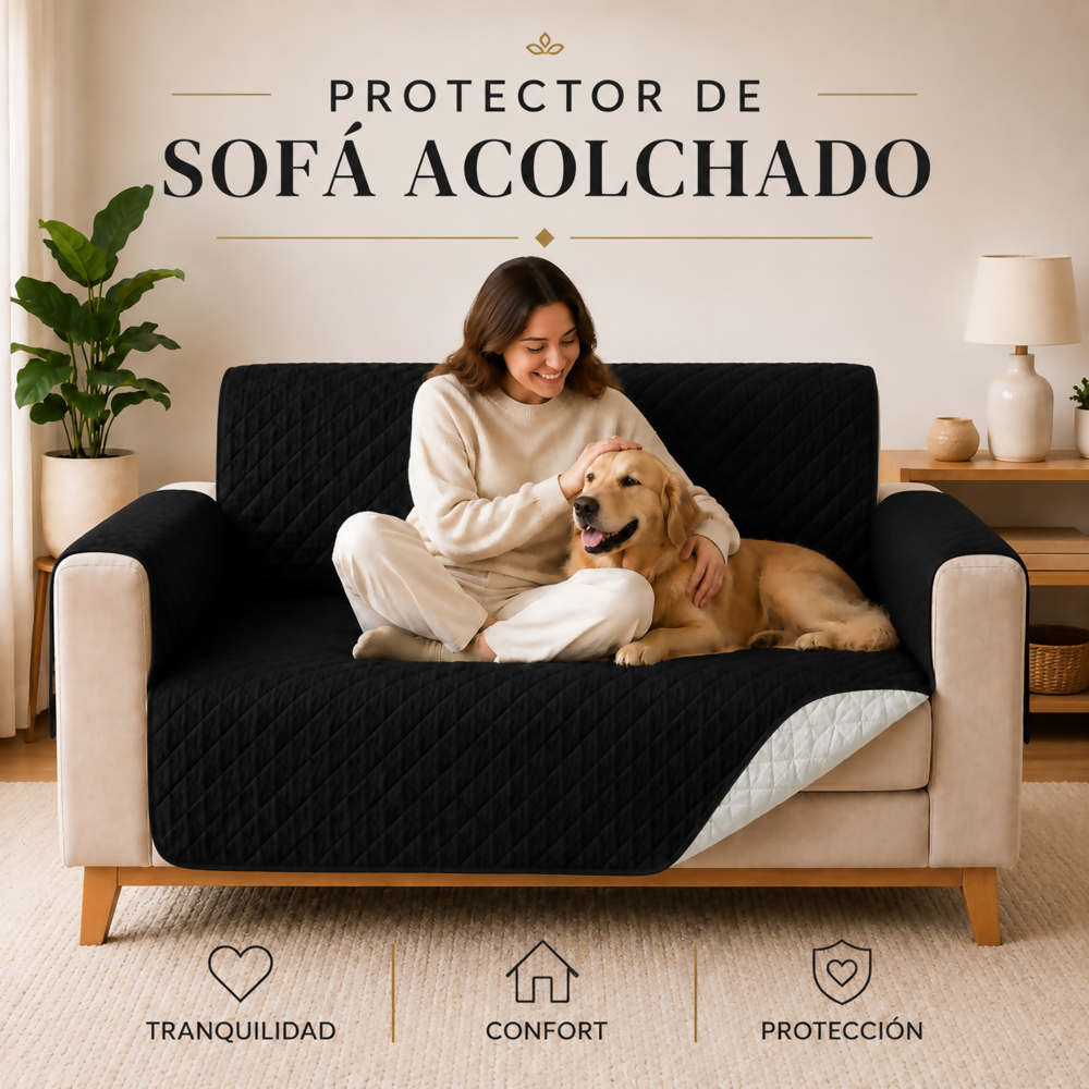 Protector sofa 1 puesto negro gris