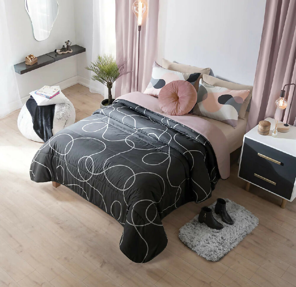 Juego Edredon Bliss, para Cama King, 2 Vistas (Incluye 2 Fundas 1 Cojín)