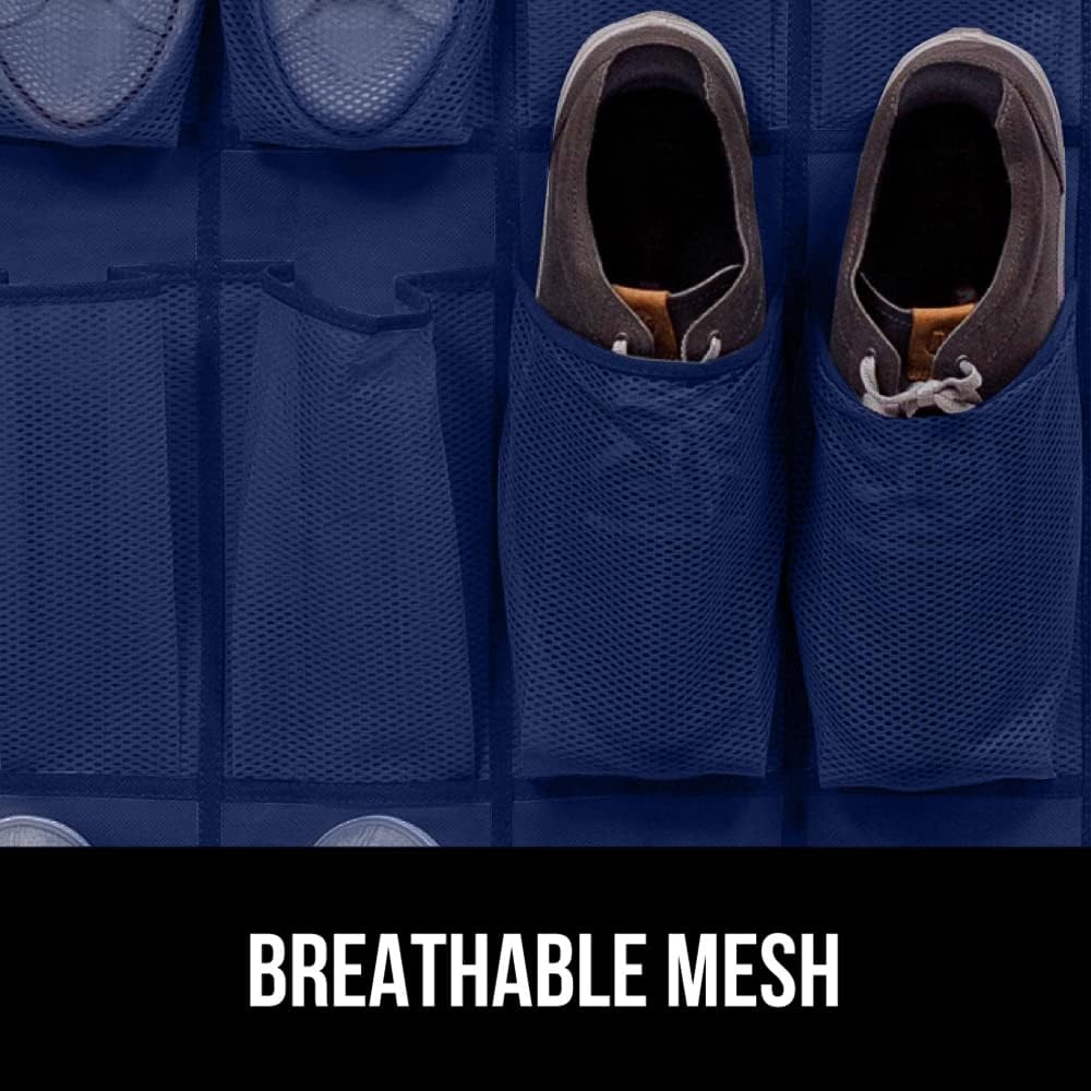 Gorilla Grip Organizador de zapatos sobre la puerta, 24 bolsillos grandes de...