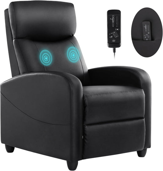 Sweetcrispy Silla reclinable para adultos, asiento reclinable pequeño de piel...
