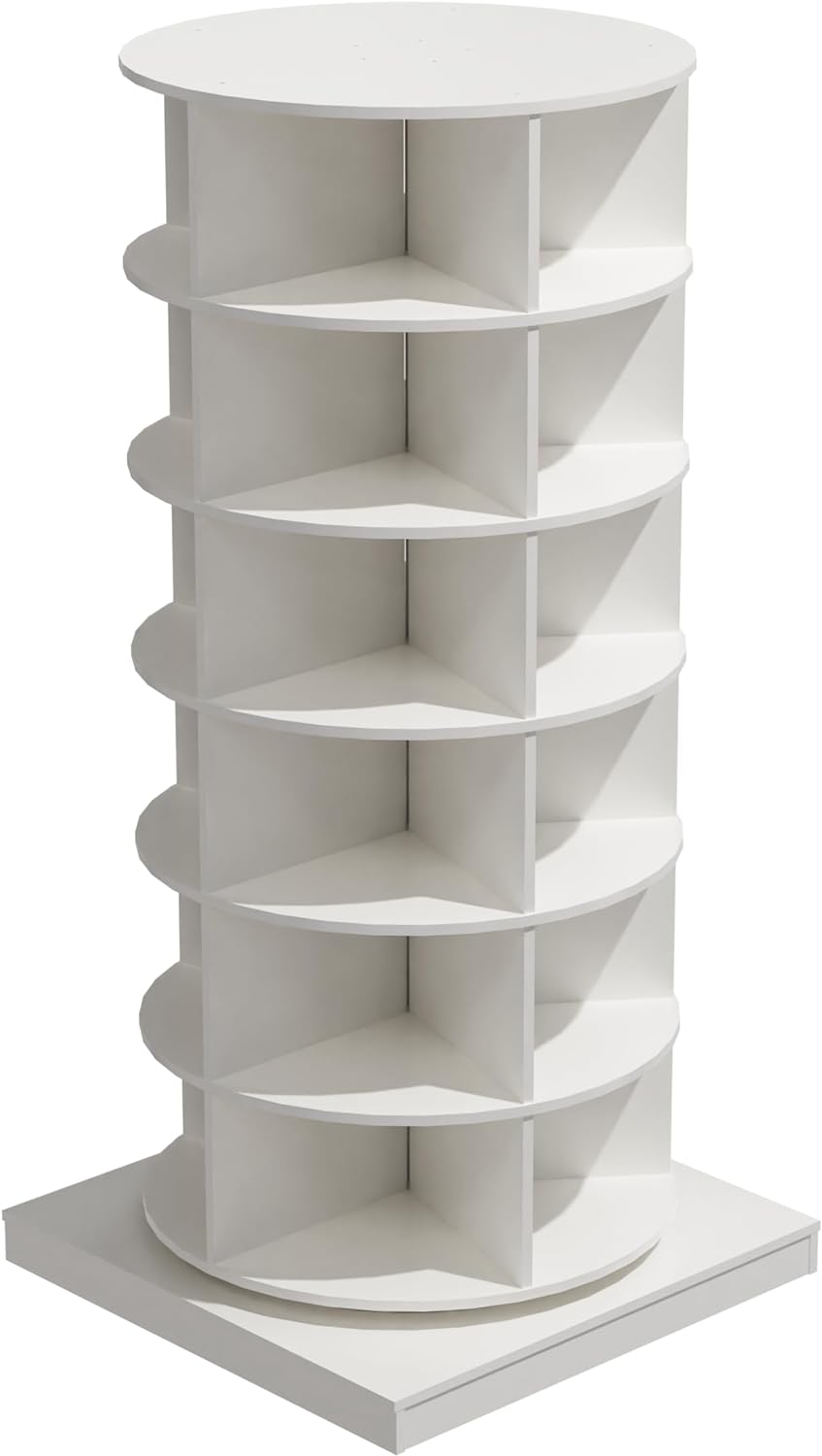 HomVent Zapatero giratorio, torre giratoria de madera de 6 niveles, organizador...