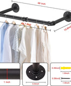 Perchero para colgar en la pared, 48 pulgadas, barra de ropa desmontable de...