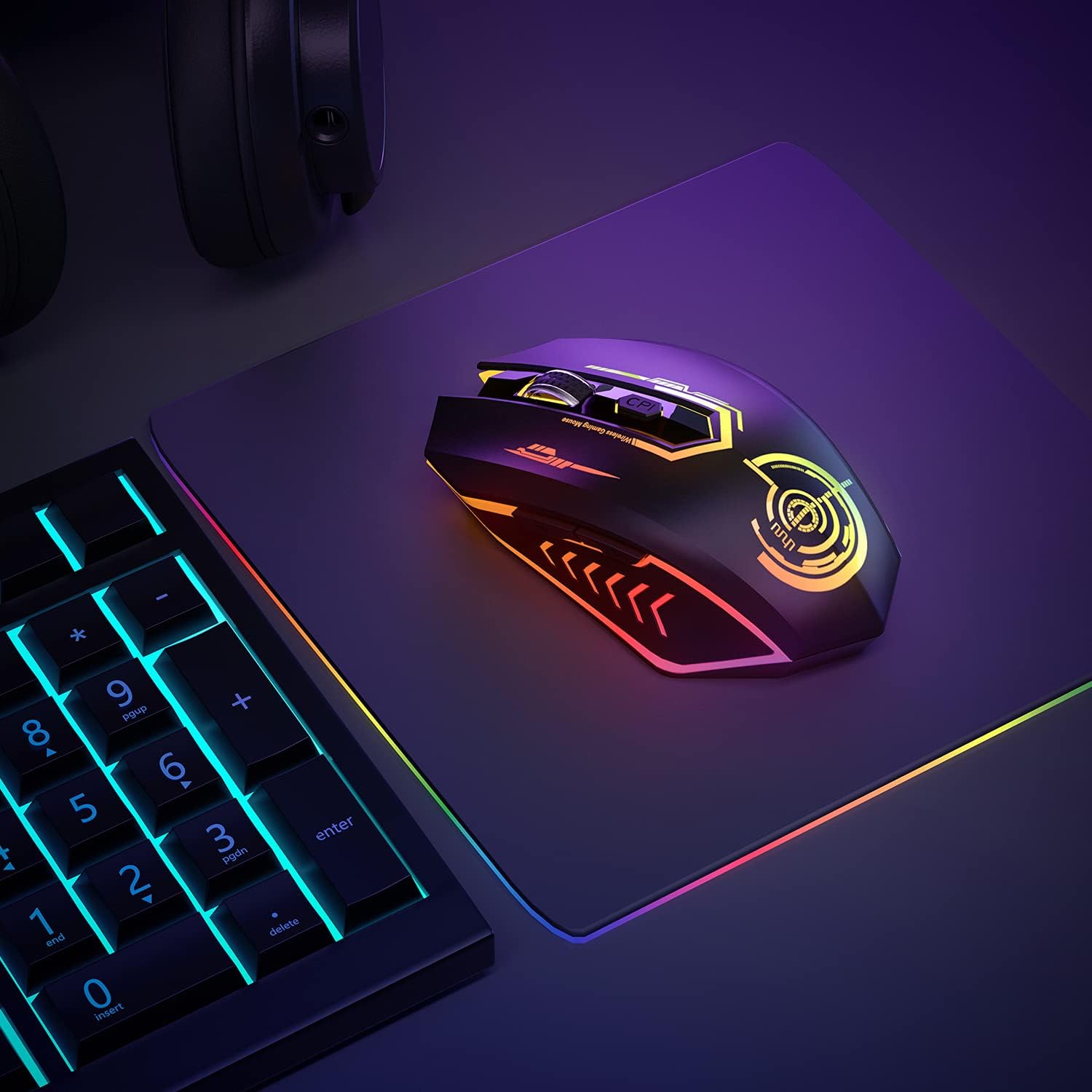 Wireless USB Gaming Mouse, recargables uhuru 5 botones 7 Changeable LED Color...