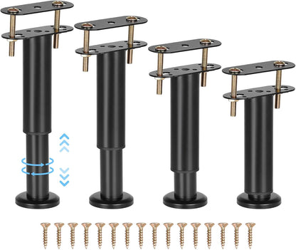 4 patas de soporte ajustables para marco de cama, patas de soporte de metal...