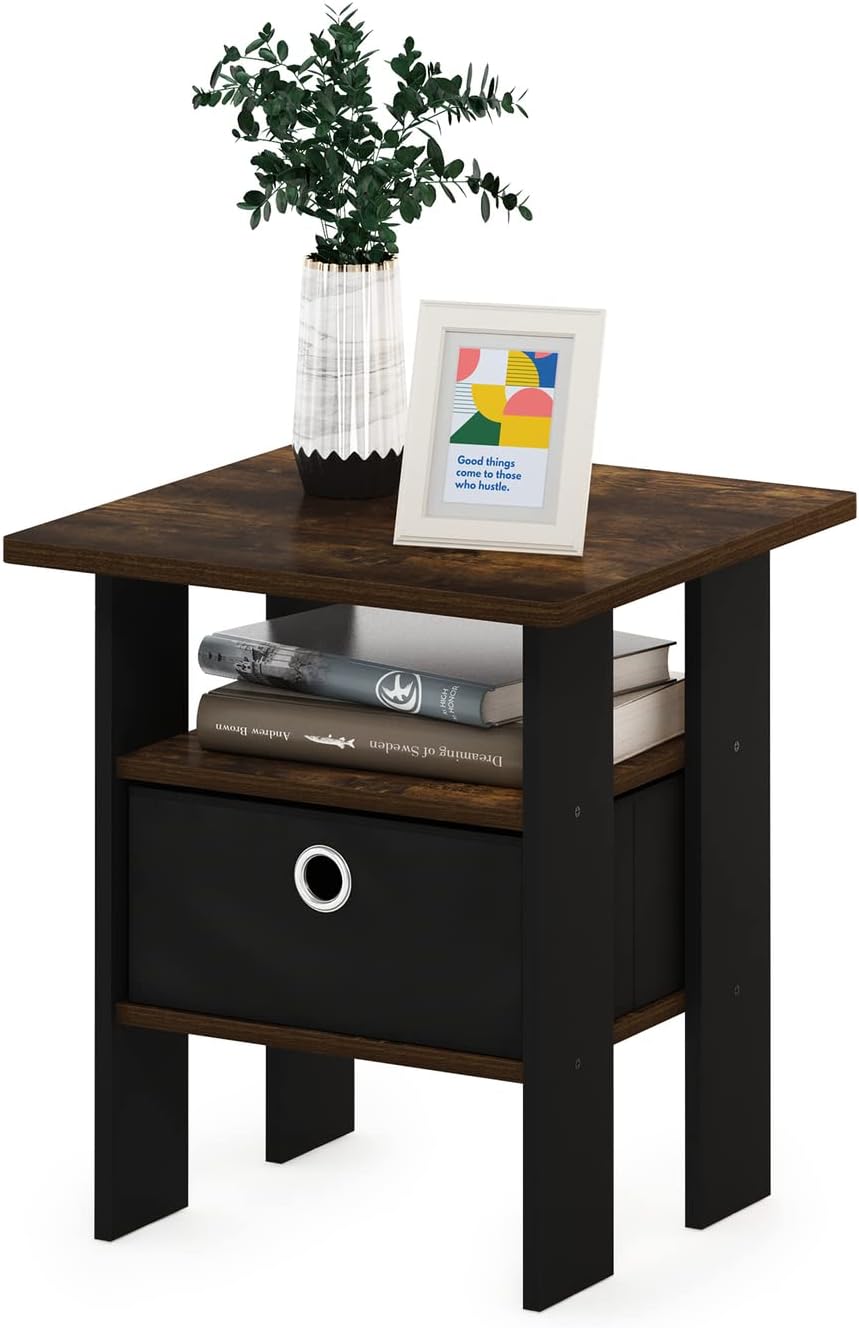 Furinno - Colección Andrey - Mesa auxiliar, mesa de arrime, mesita de noche,...