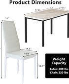 Juego de mesa de comedor para 4, mesa de cocina y sillas, mesa de comedor de