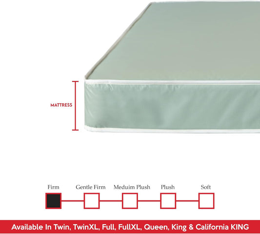 Colchón enrollado de firmeza media de 9 pulgadas, colchones de cama de bobina