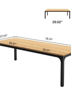 Mesa de comedor de 78.7 pulgadas para 8, mesa de comedor rectangular industrial