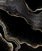 Cekaso Alfombra abstracta moderna de color oro negro de 8 x 10 pulgadas,...