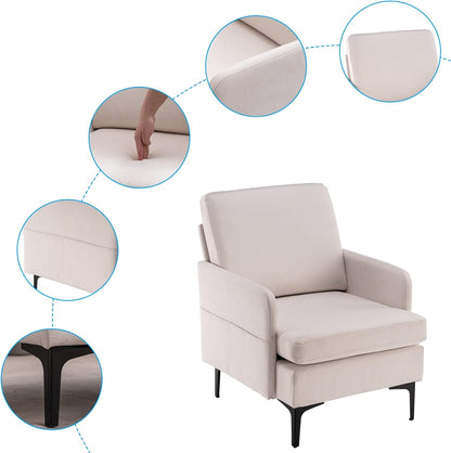 Silla de salón, cómoda silla decorativa para sofá individual, sillón tapizado,