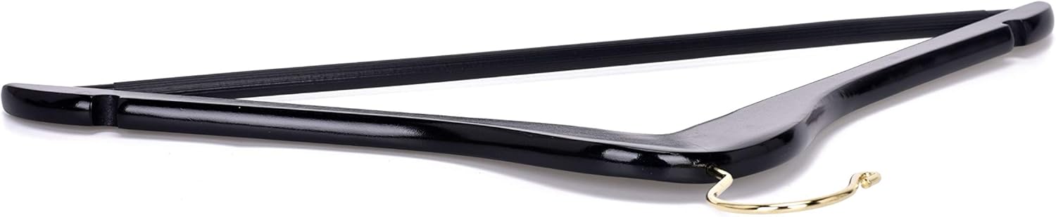 Perchas de madera negra de calidad, juego de 30 perchas ligeramente curvadas,