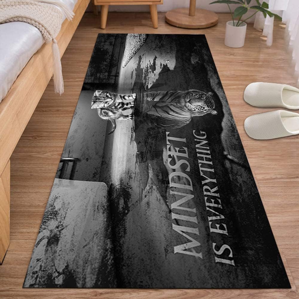 Alfombra de pasillo de lavandería, Mindset is Everything Cat Kitchen Tapete...
