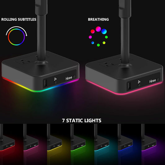 Ventilador de escritorio con puerto de carga USB, ventilador de mesa de...