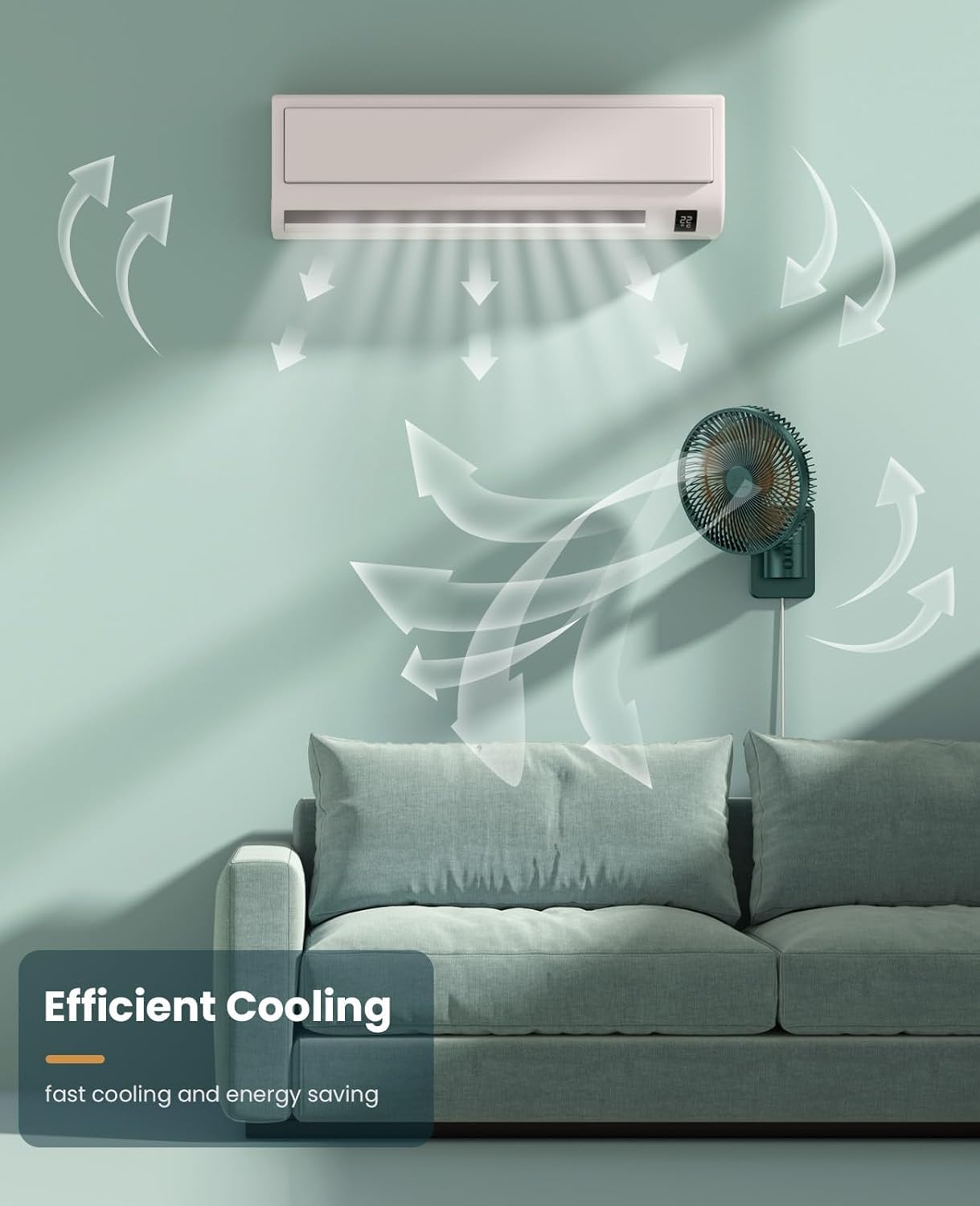 LEMOISTAR Ventilador pequeño de pared de 8 pulgadas con control remoto,...