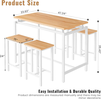 Juego de 4 mesas de comedor para 4 mesas y sillas de cocina, juego de mesa de