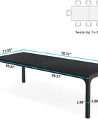 Mesa de comedor de 78.7 pulgadas para 8, mesa de comedor rectangular industrial