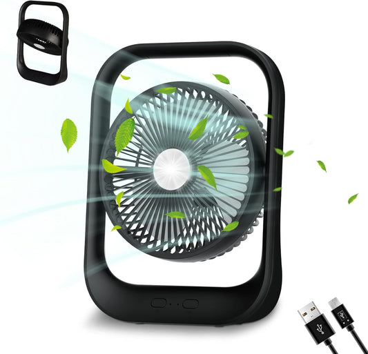Ventilador personal con linterna LED, ventilador de escritorio portátil con...
