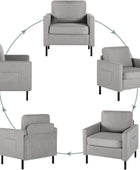 STHOUYN Cómoda silla decorativa pequeña de tela con brazo, para sala de estar,...