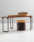 mDesign Estante apilable de esquina de plásticoacero, estante organizador de...