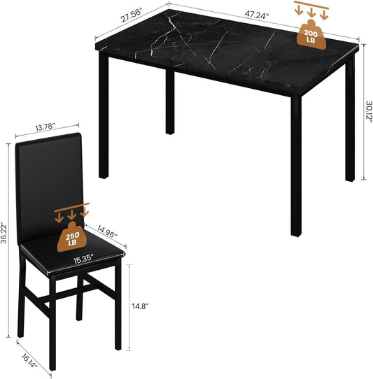 Lamerge Muebles de mesa y sillas de cocina para 4, juego de mesa de comedor