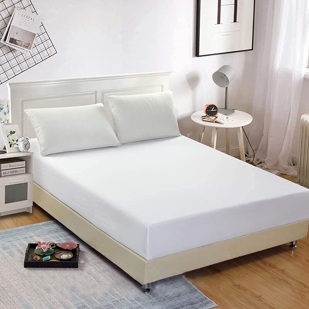 White Queen Fitted Sheet Only Deep Pocket for 18-21 inch Thick Mattress That