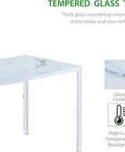 Juego de mesa de comedor de cristal blanco con sillas para 4 mesas de comedor