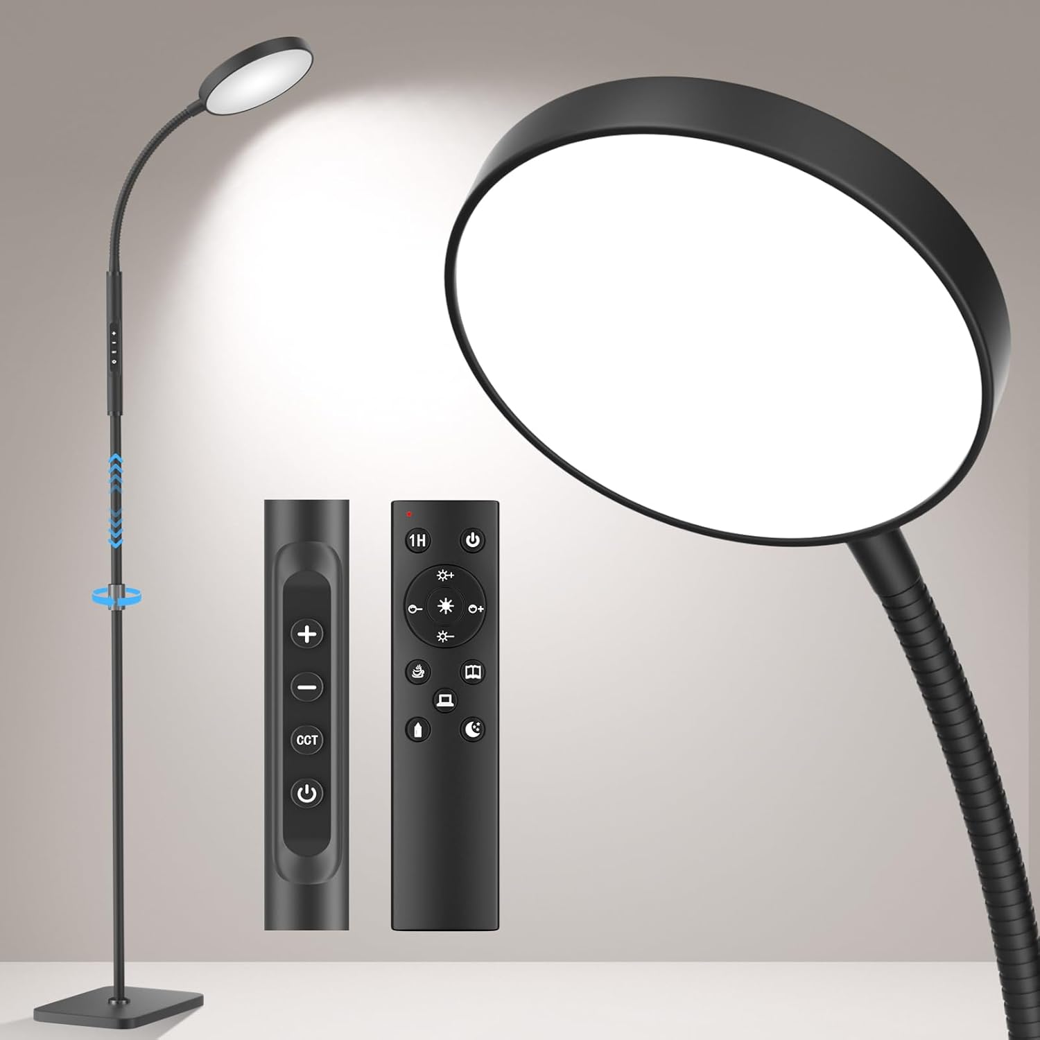 Lámpara De Pie De Altura Ajustable Para Sala De Estar, Dormitorio, 120 LED Súper Brillante