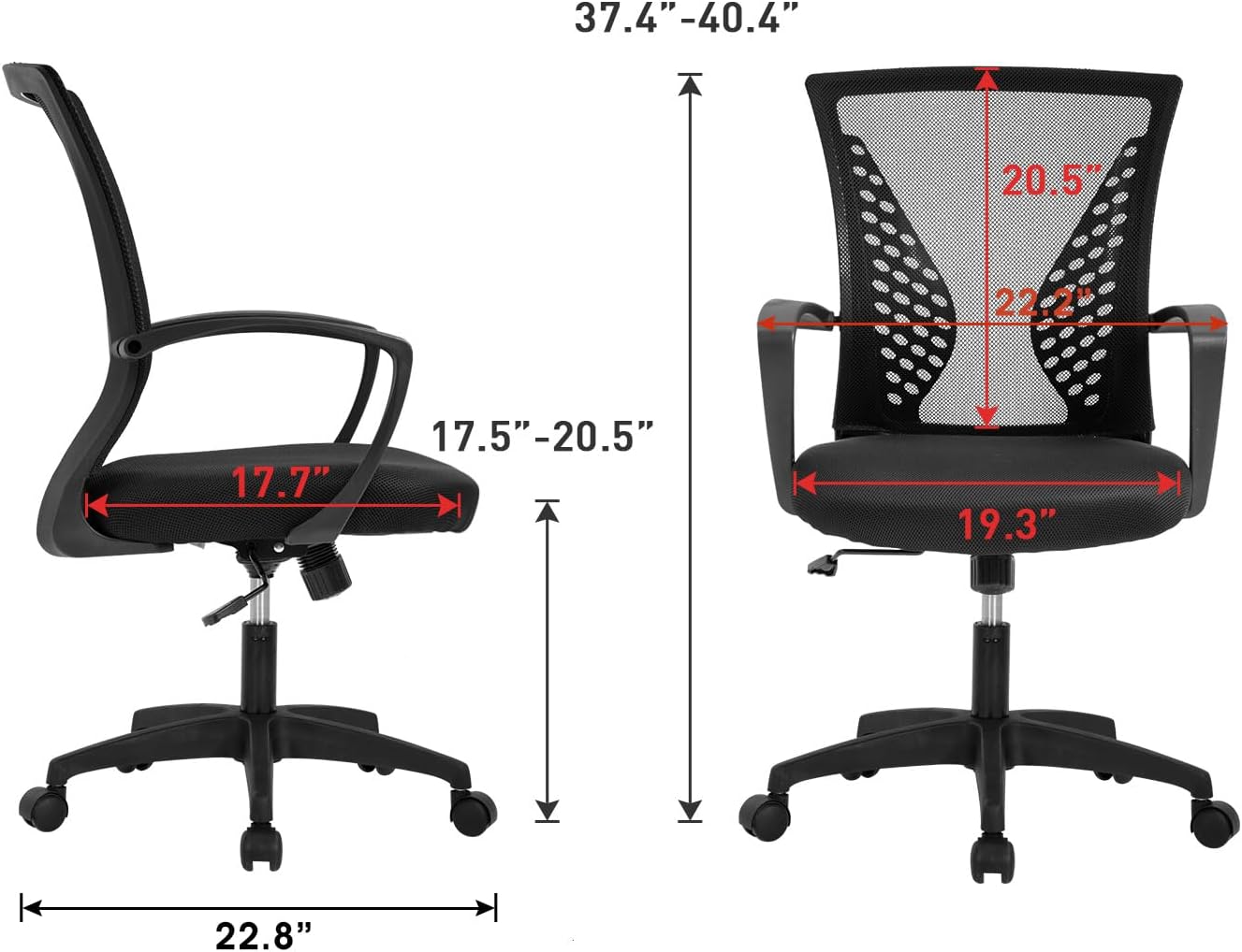 Silla de oficina para el hogar, con respaldo de altura media, para computadora,...