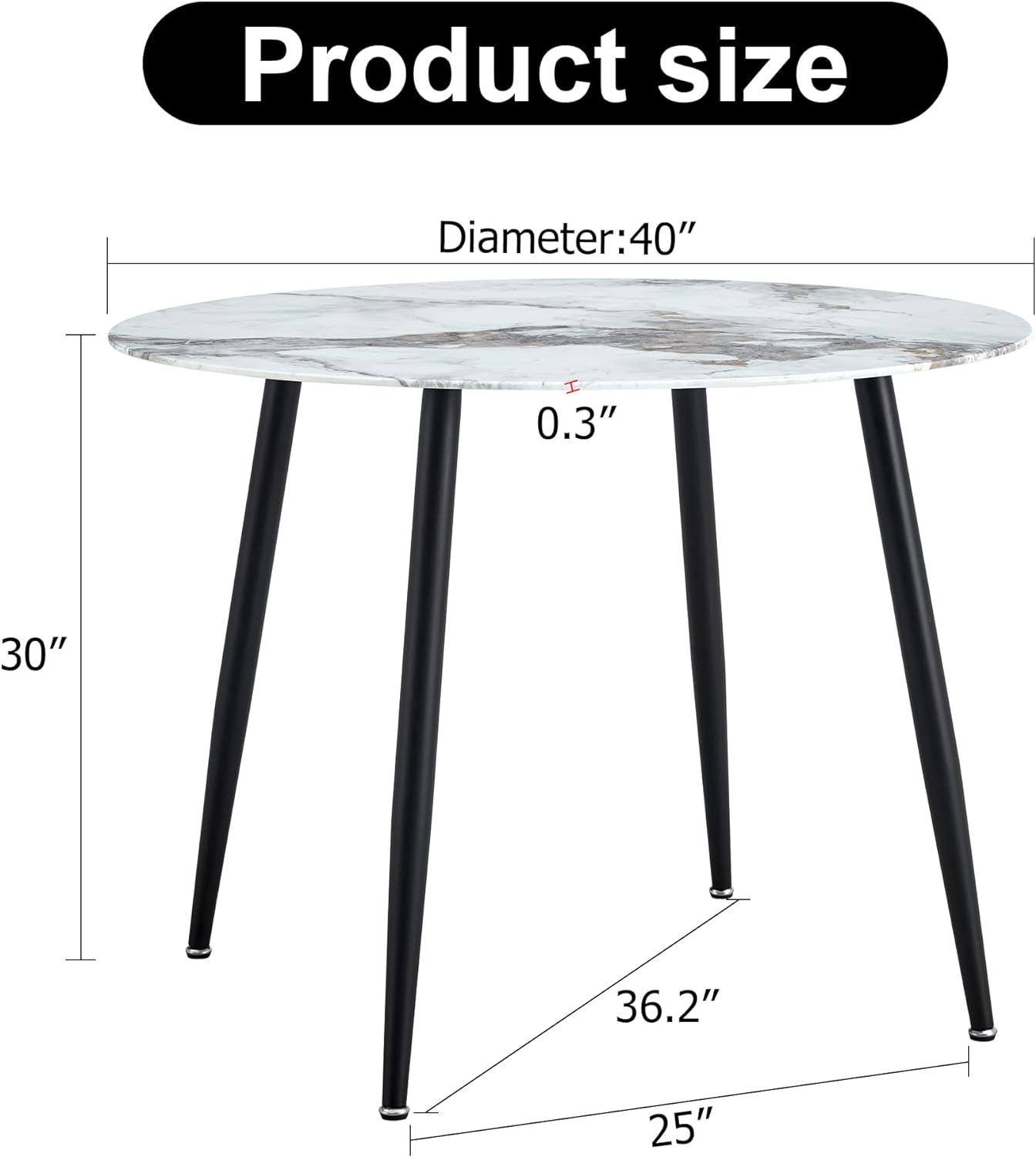 Mesa de comedor circular minimalista redonda moderna con un diámetro de 40