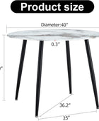 Mesa de comedor circular minimalista redonda moderna con un diámetro de 40