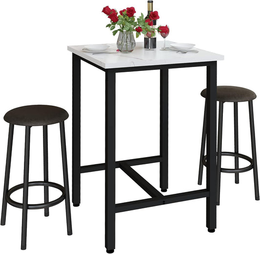 DKLGG Juego de mesa de bar y sillas de 3 piezas, mesa de altura de barra de