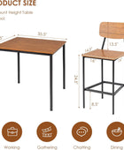 Giantex Juego de mesa de comedor de 5 piezas con mesa de altura de mostrador y...