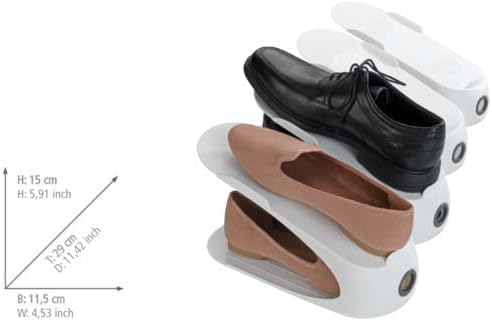 WENKO Organizadores para Zapatos, 4 uds. Zapatero, 11, 2.0 x 5.9 x 11.4 in,