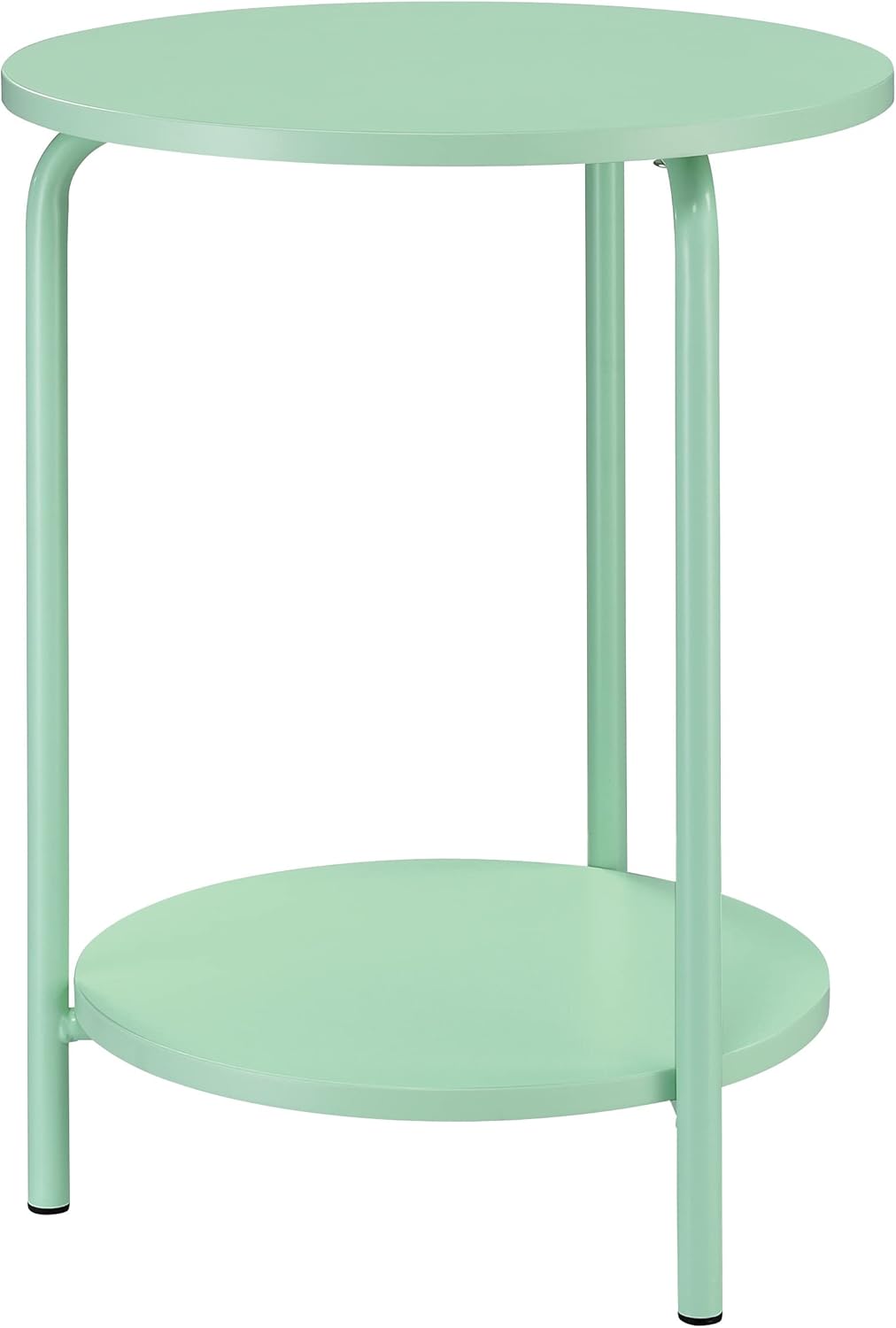 OSP Home Furnishings Elgin - Mesa redonda de metal con 2 estantes, color menta