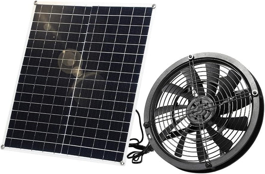 SUNYIMA Ventilador solar, 20 W, resistente a la intemperie, ventilador solar...