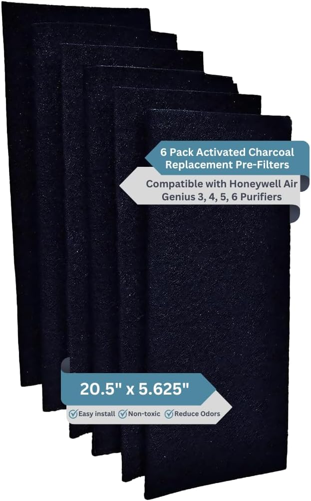 Honeywell - Paquete de 6 prefiltros compatibles con purificadores Air Genius 3,...