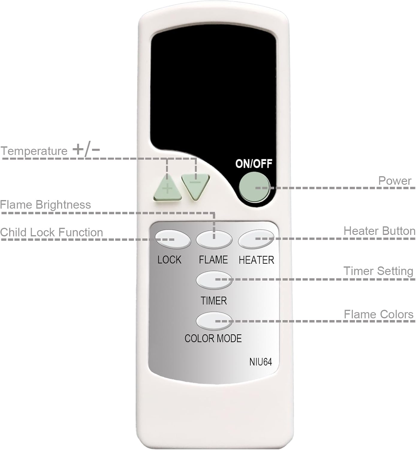 Mando a Distancia de Repuesto para Calentador de Chimenea Eléctrico Homedex...