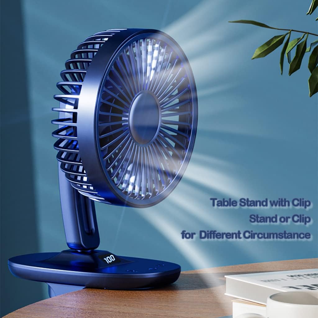 Ventiladores de mesa portátiles de 5 pulgadas con clip, cabezal oscilante de...