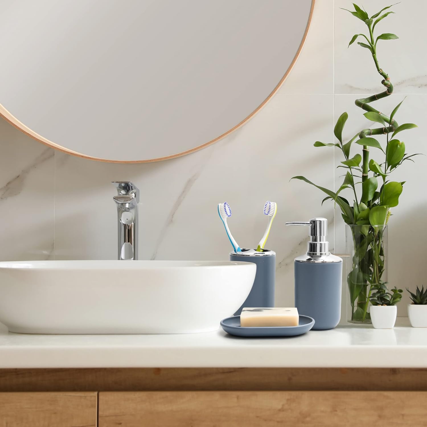 Moss & Stone Juego de 6 accesorios de baño, juegos de decoración de baño,...