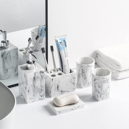 Juego de accesorios para encimera de baño de 5 piezas, dispensador para jabón
