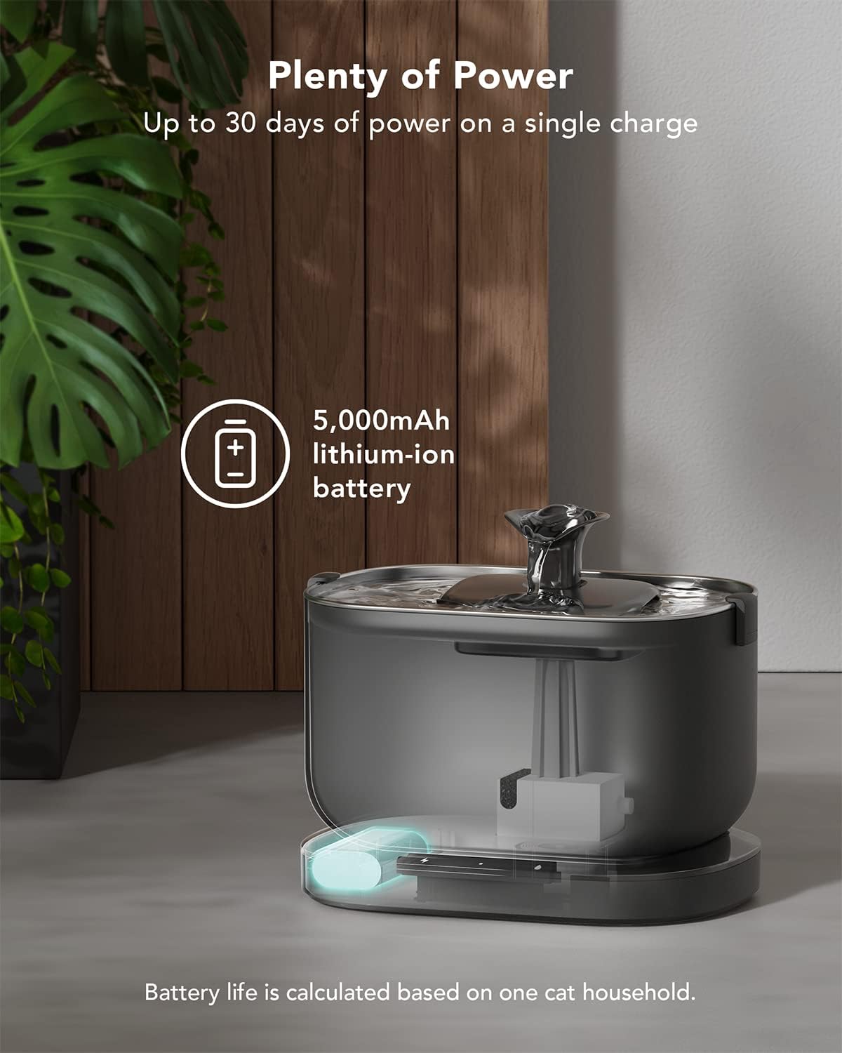 PETLIBRO Fuente de agua para gatos, fuente inalámbrica para mascotas, funciona...