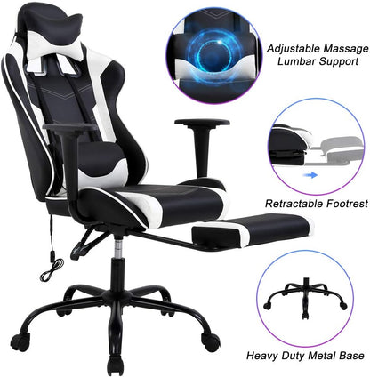 Best Home Silla reclinable para videojuegos de PC, silla ergonómica de...