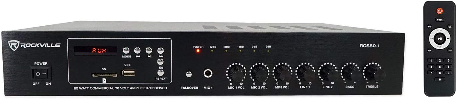 Rockville Amplificador Bluetooth para restaurante comercial+(6) altavoces de...