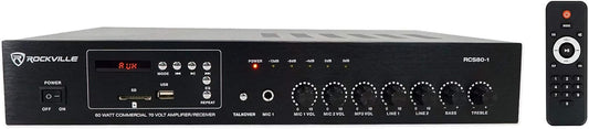 Rockville Amplificador Bluetooth para restaurante comercial+(6) altavoces de...