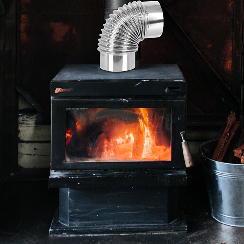 Juego de 4 estufas de escape de chimenea flexible de tubo de escape de 90