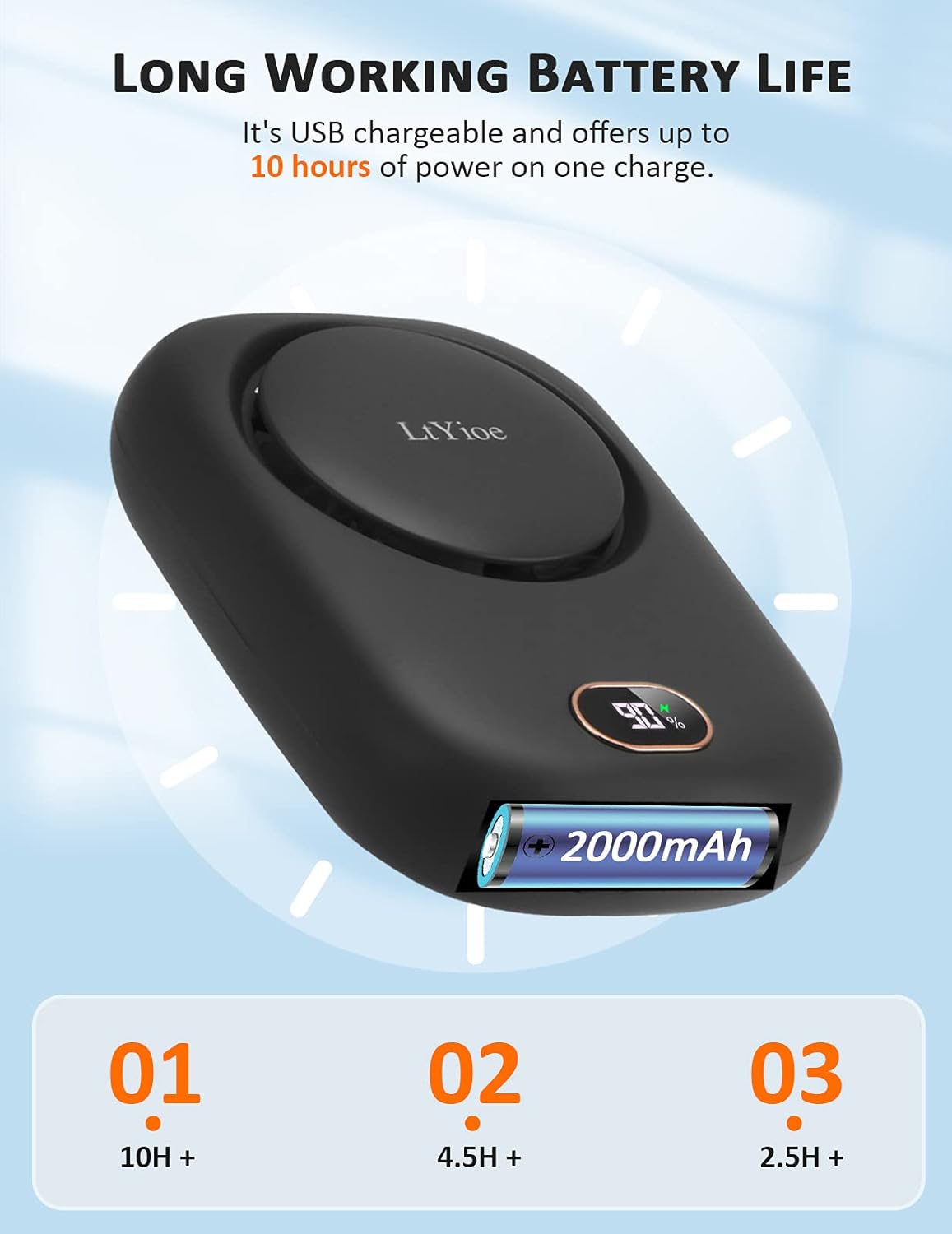 Miniventilador portátil recargable por USB, ventilador de escritorio personal...