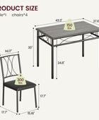 IDEALHOUSE Juego de mesa de comedor para 4, mesa de cocina y sillas para 4,