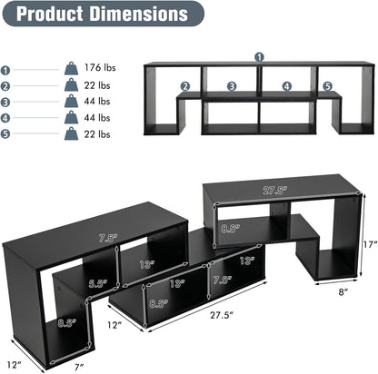 POWERSTONE Soporte para consola de TV, centro de entretenimiento combinado de 3