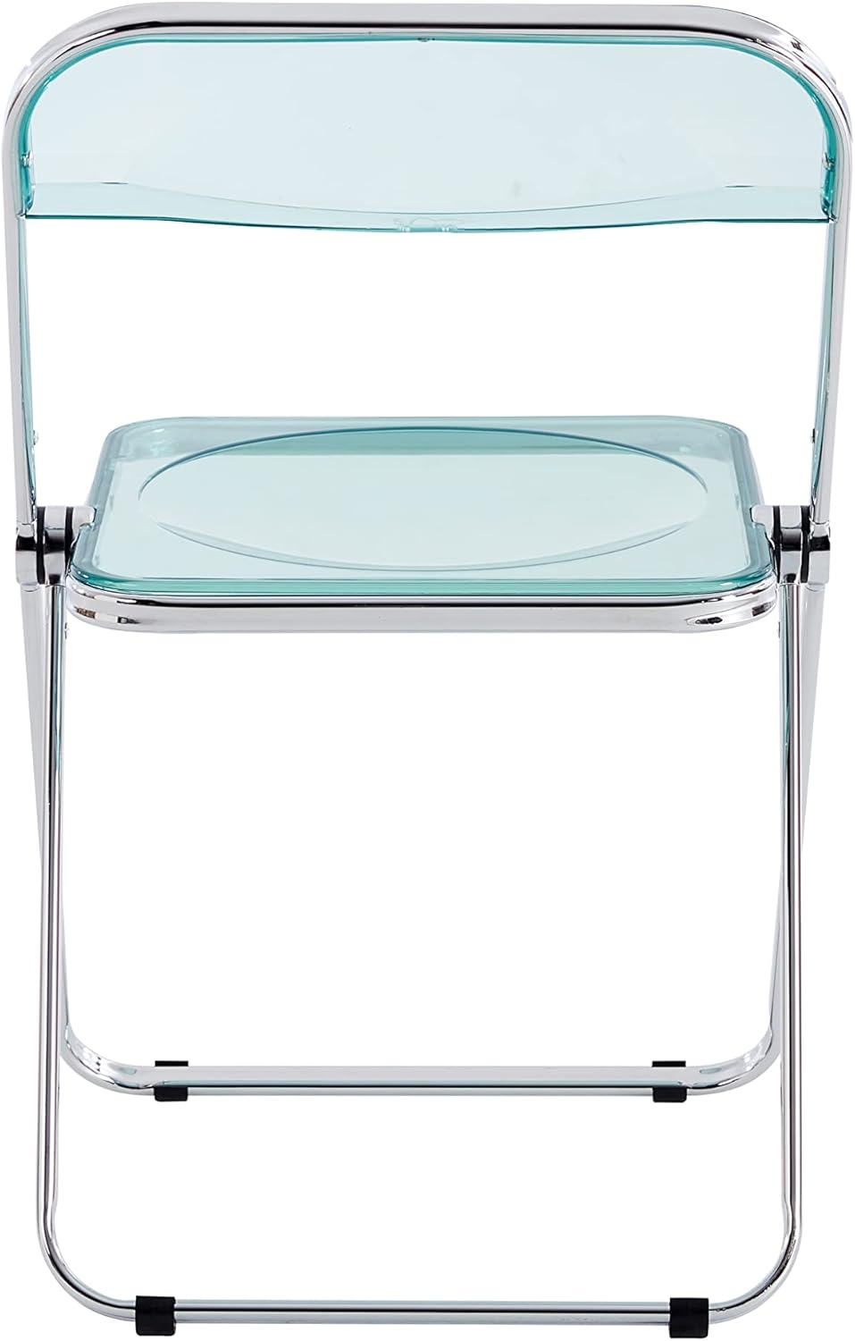 Goujxcy Silla plegable transparente moderna, sillas plegables, asiento de...