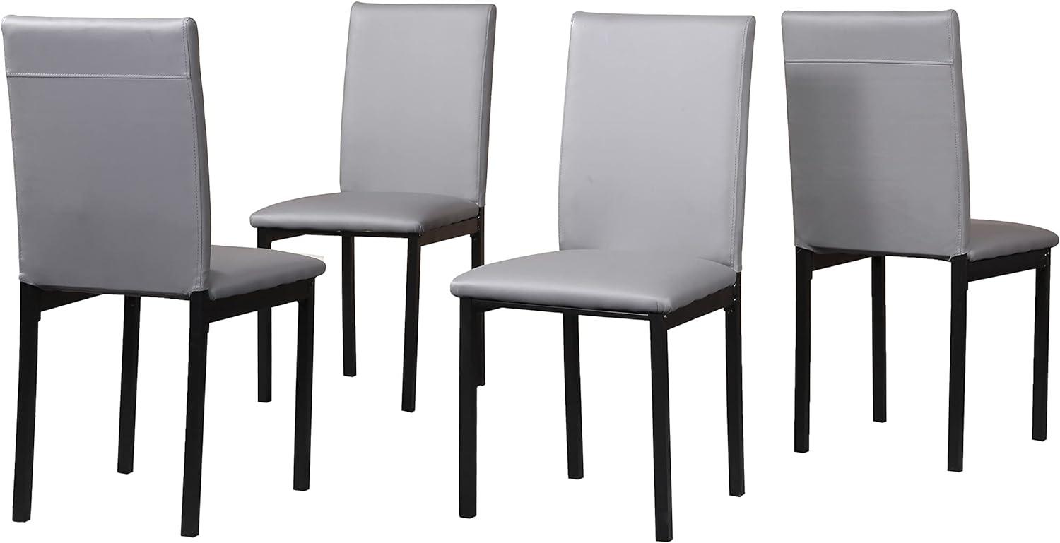 Roundhill Furniture Juego de comedor de metal Citico de 5 piezas con tapa de